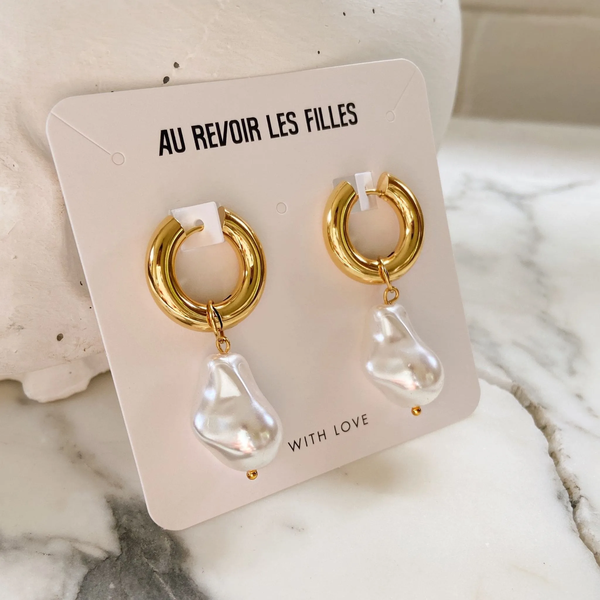 BAROQUE PEARL HOOPS