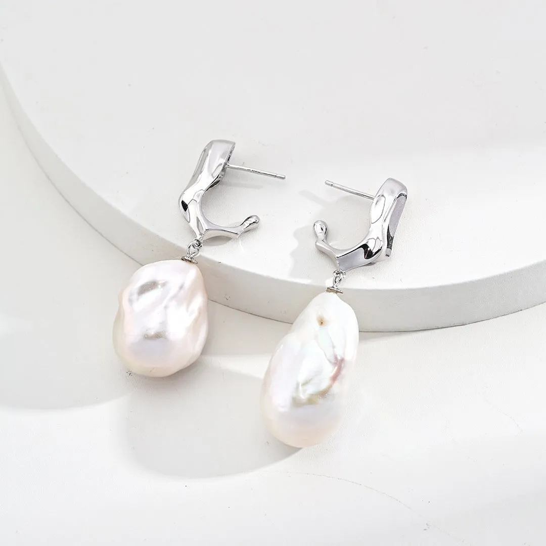 Baroque Pearl Sterling Silver Earrings