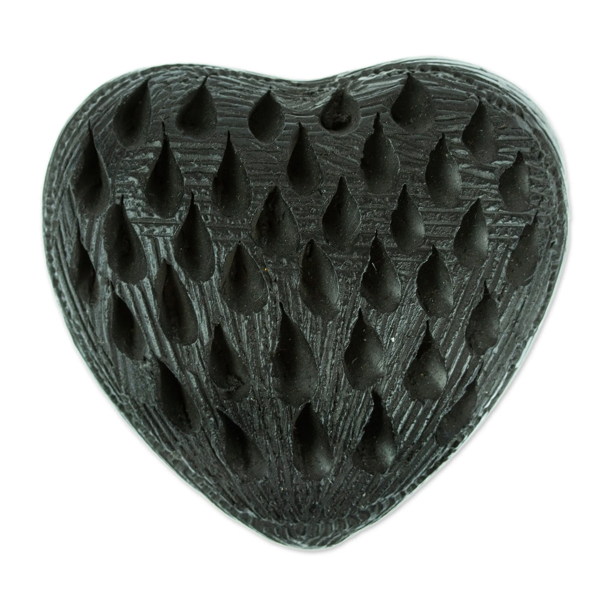 Barro Negro Black Ceramic Mini Jewelry Box Crafted in Mexico - Heart & Drops | NOVICA