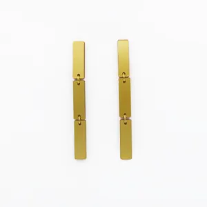 BARS METALLIC GOLD EARRINGS