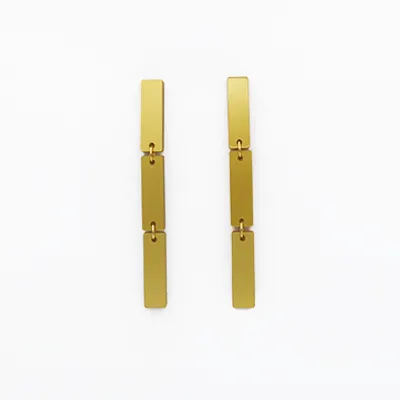BARS METALLIC GOLD EARRINGS