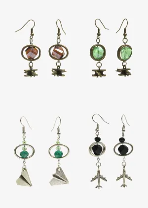 Bead Frame Airplane Earrings