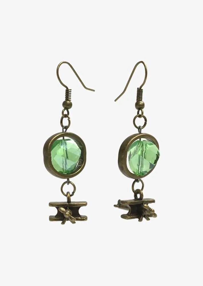 Bead Frame Airplane Earrings