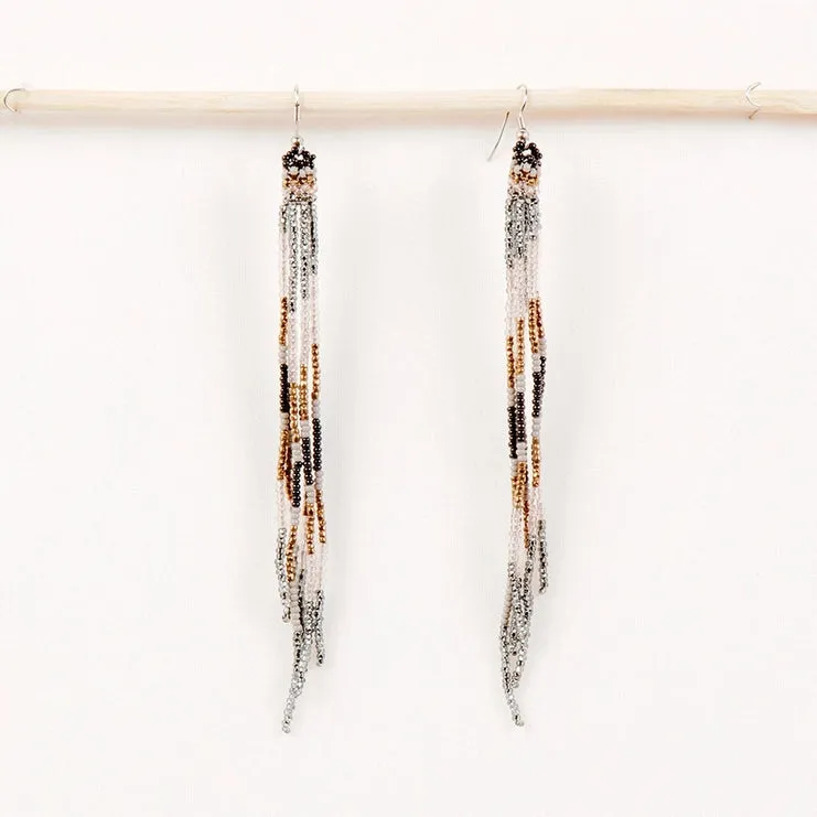 Beaded Fringe Duster Earrings (Multiple Colors)
