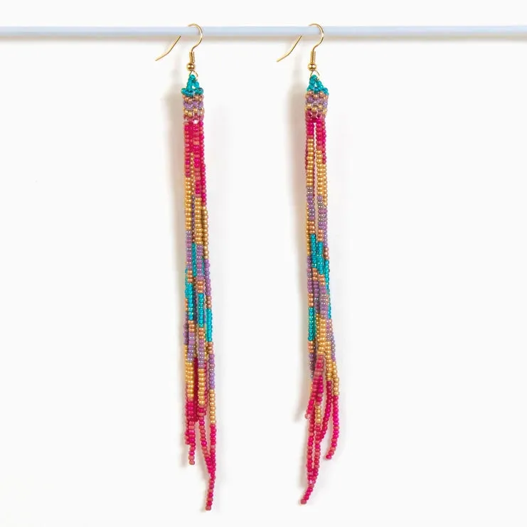 Beaded Fringe Duster Earrings (Multiple Colors)