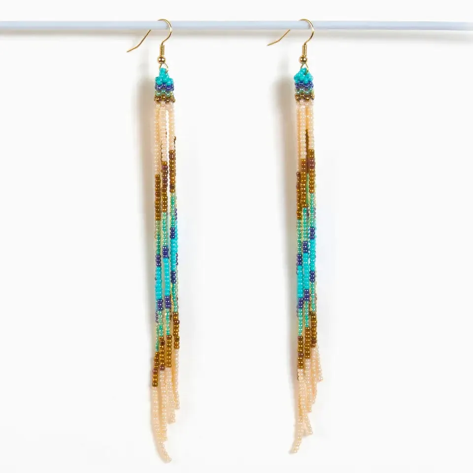 Beaded Fringe Duster Earrings (Multiple Colors)