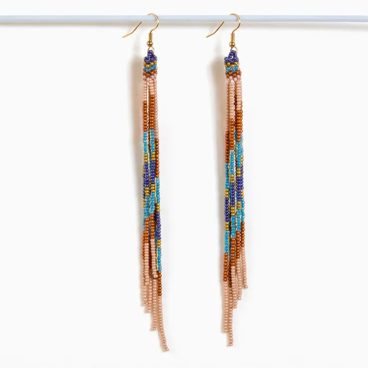 Beaded Fringe Duster Earrings (Multiple Colors)