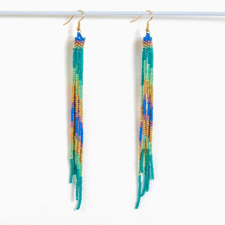 Beaded Fringe Duster Earrings (Multiple Colors)