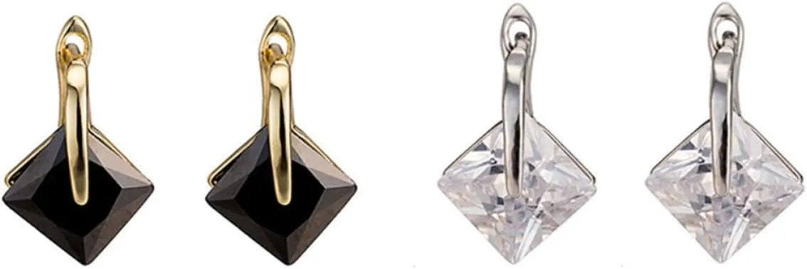 BESPORTBLE 1Pair Women Simple Zircon Earrings Black Hanging Ear Studs Minimalist Jewelry for Everyday Wear Parties Weddings Birthdays and Festivals