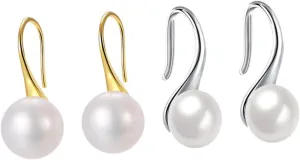 BESTYASH Fashionable Bow Pearl Earrings for Women Pearl Jewelry Set Clip on Studs