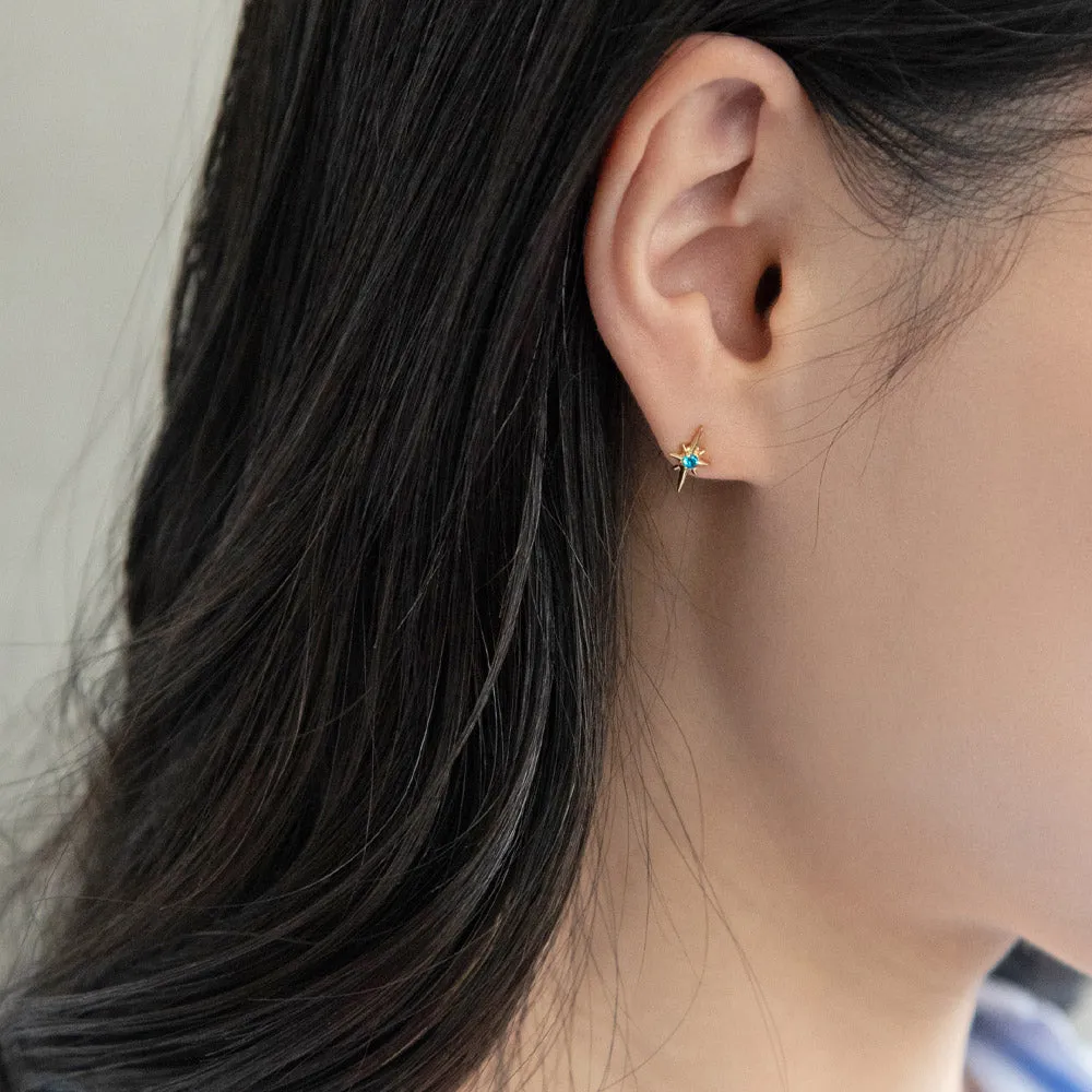 Birth Color Bright Star Studs