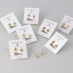 Birth Color Bright Star Studs