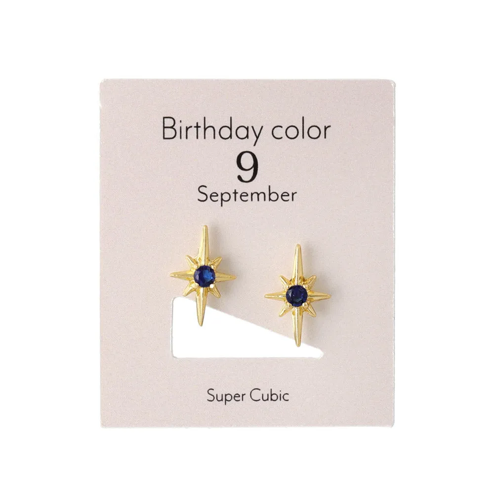 Birth Color Bright Star Studs