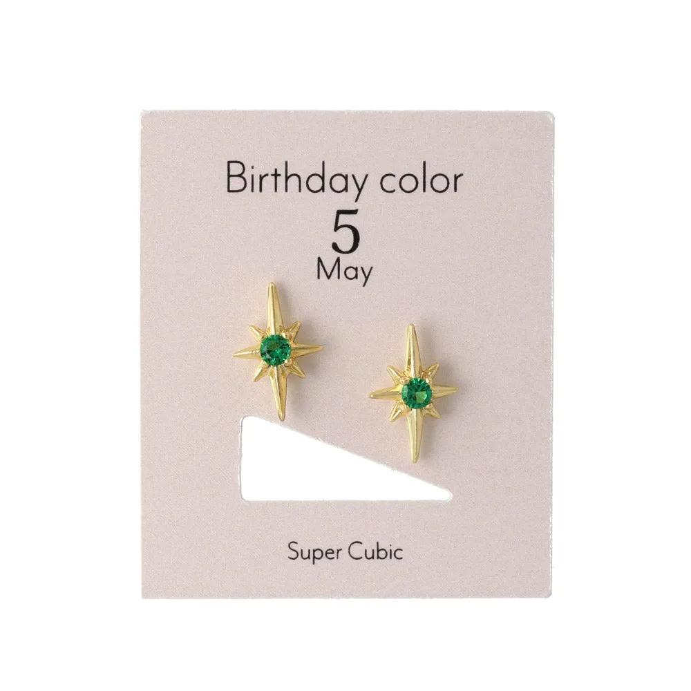 Birth Color Bright Star Studs