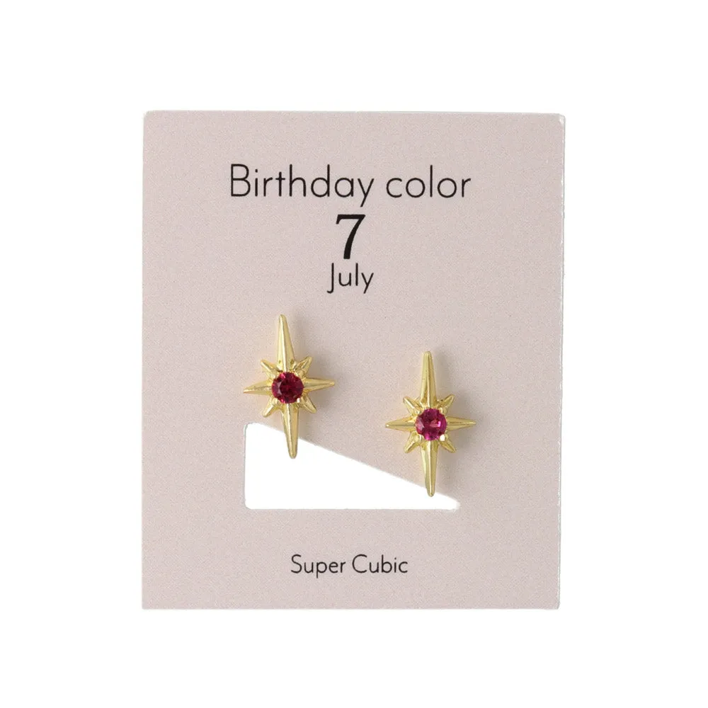 Birth Color Bright Star Studs