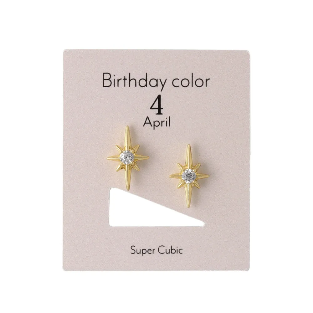 Birth Color Bright Star Studs
