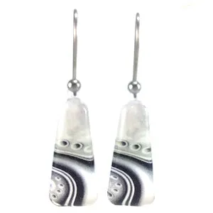 Black & White Long Dot Wave Earrings