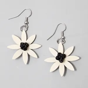 Black and White Amaya Flower Earrings