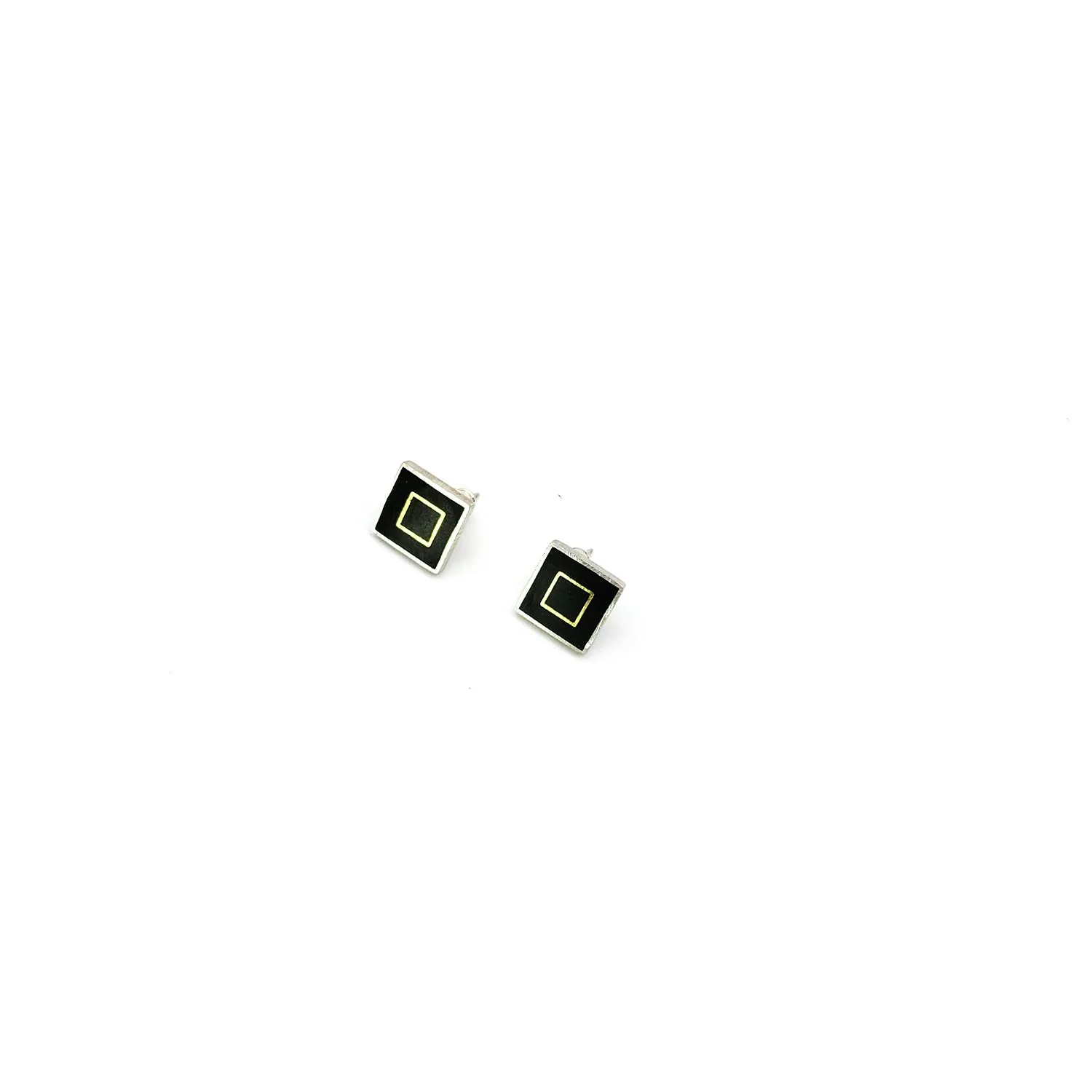 Black And White Square Studs
