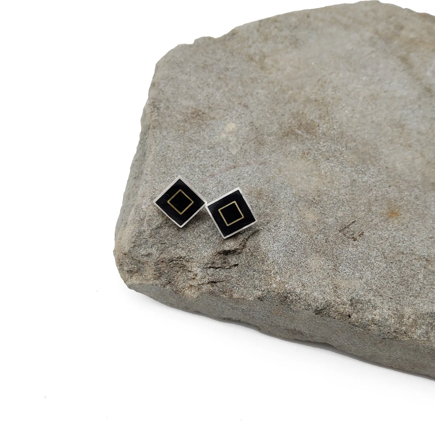 Black And White Square Studs