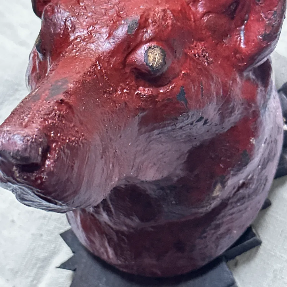 Black Forest Carved Red Fox Head on Plaque (#B1122)