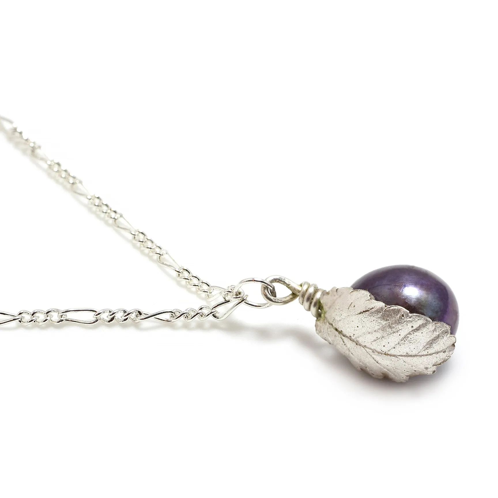 Black Freshwater Pearl 'Back To Basics' Simple Silver Pendant