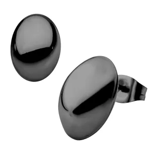 Black Stainless Steel Medium Oval Dome Studs
