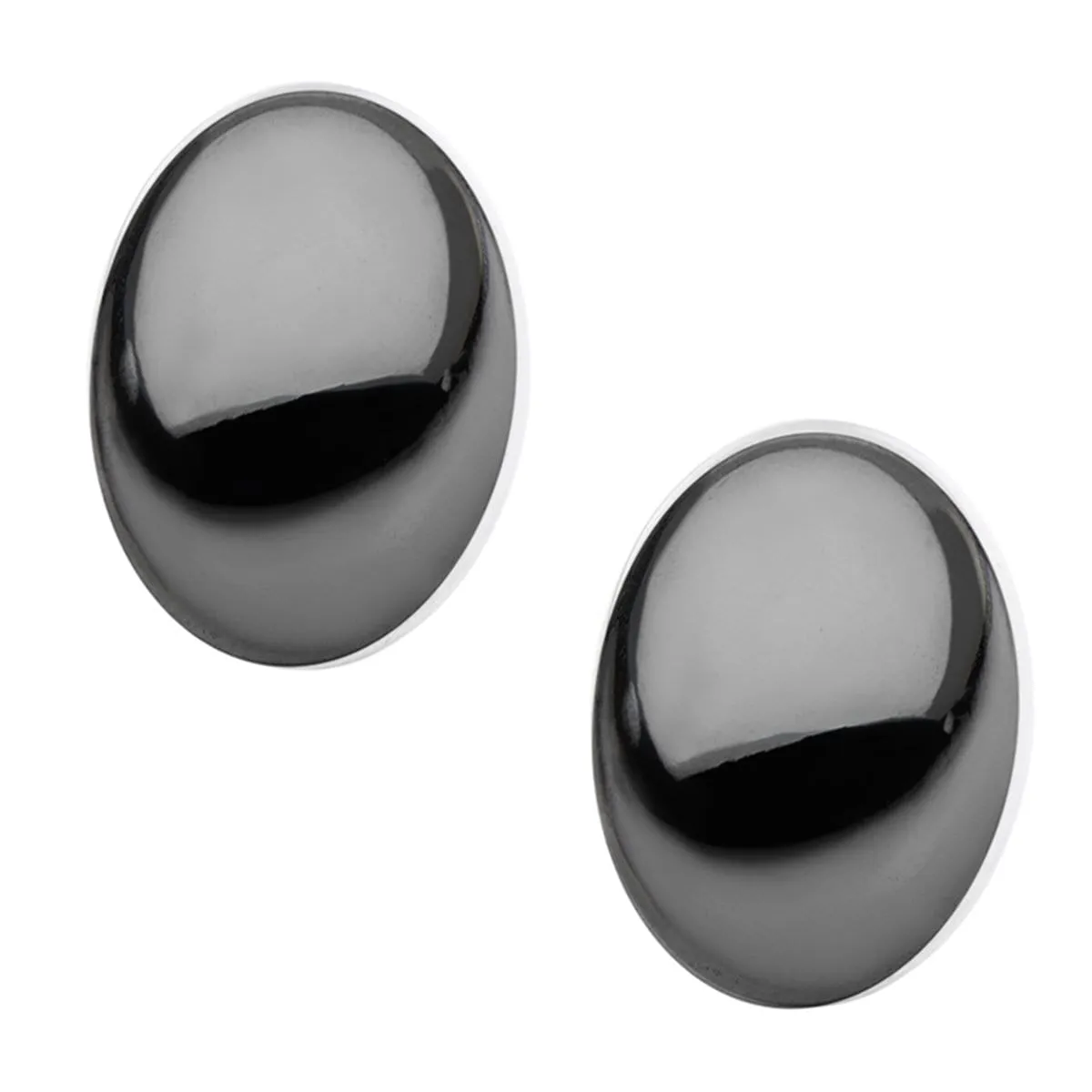 Black Stainless Steel Medium Oval Dome Studs