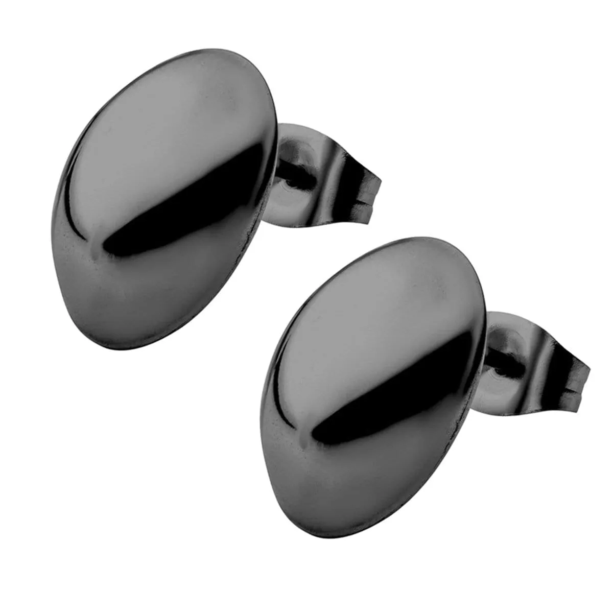 Black Stainless Steel Medium Oval Dome Studs