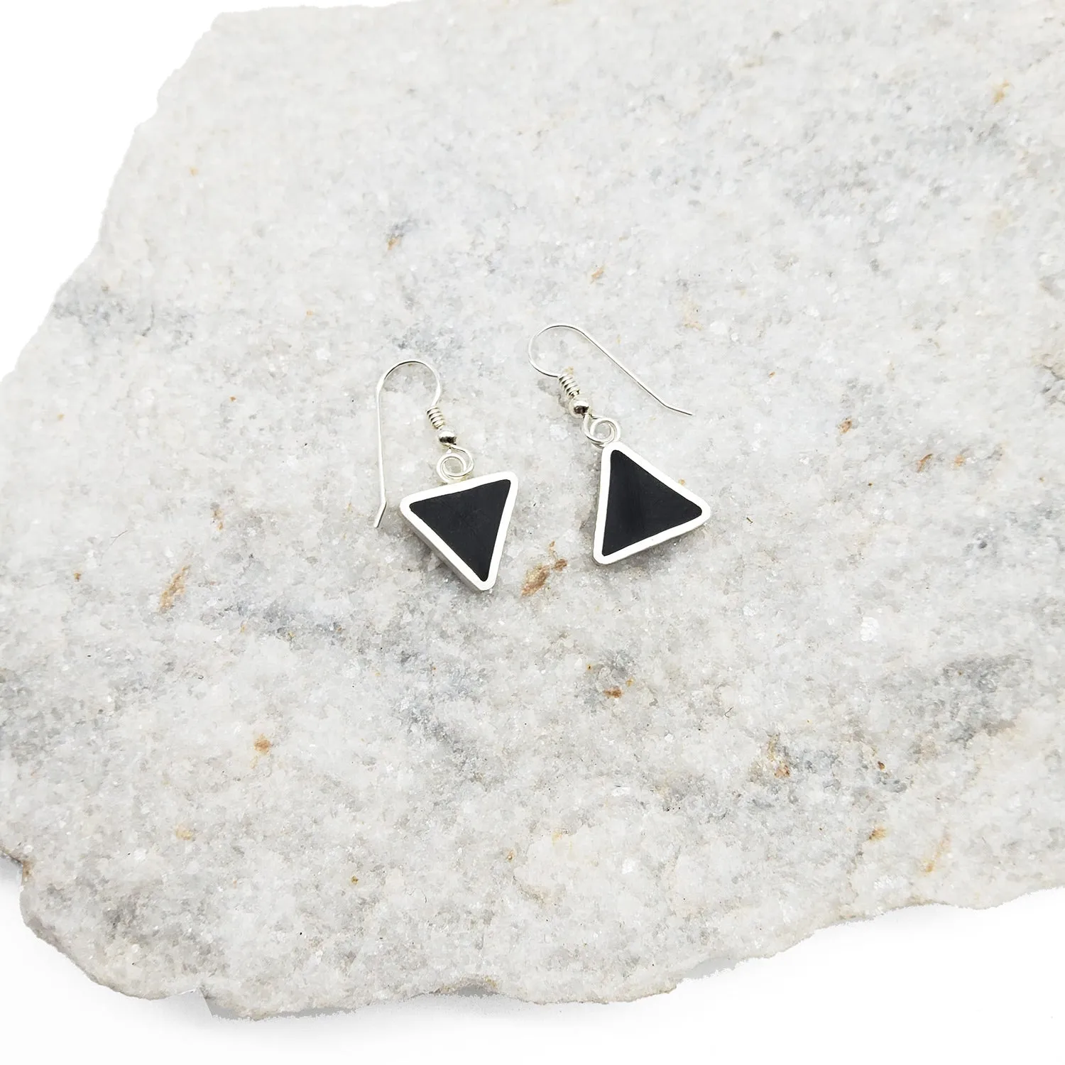 Black Triangle Earrings