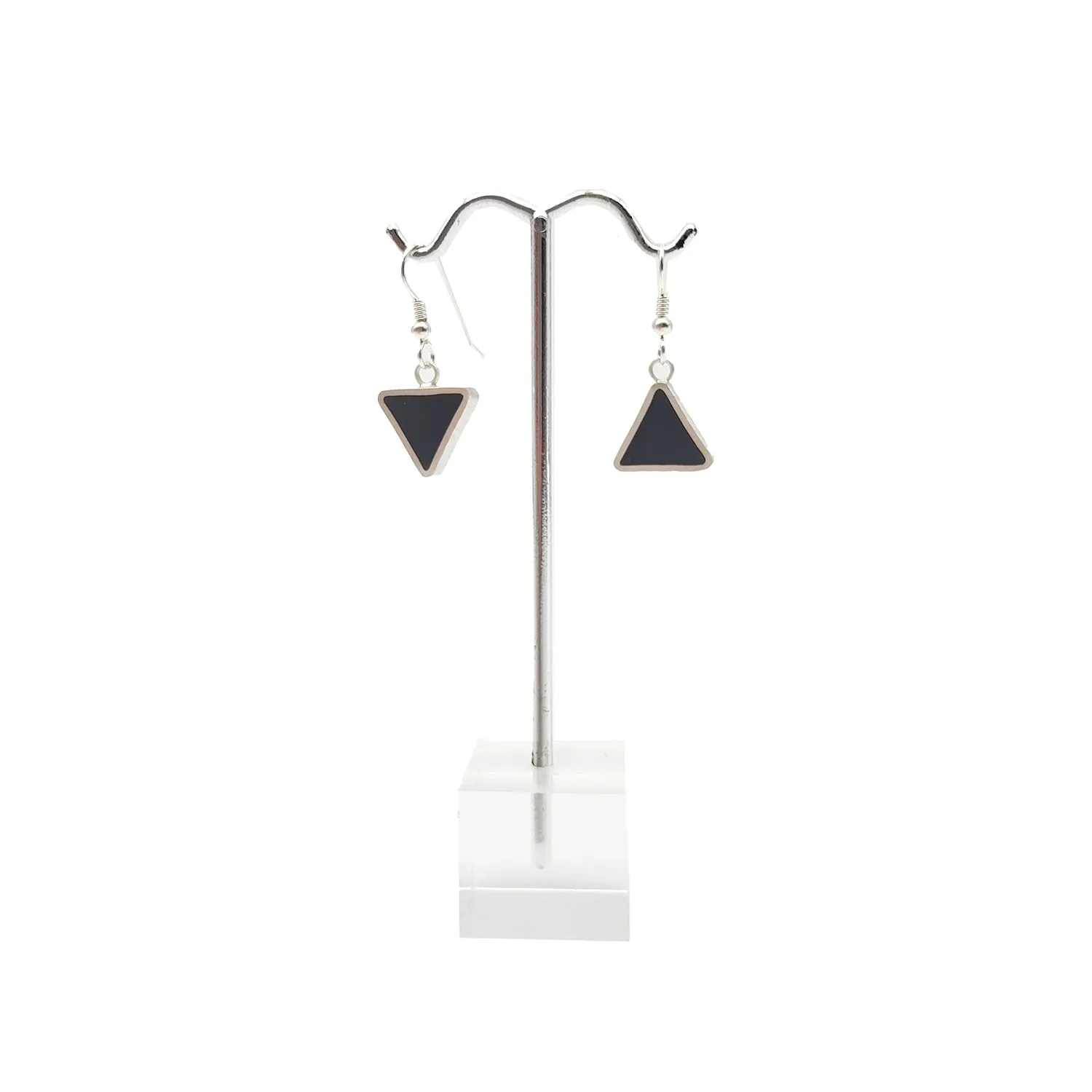 Black Triangle Earrings