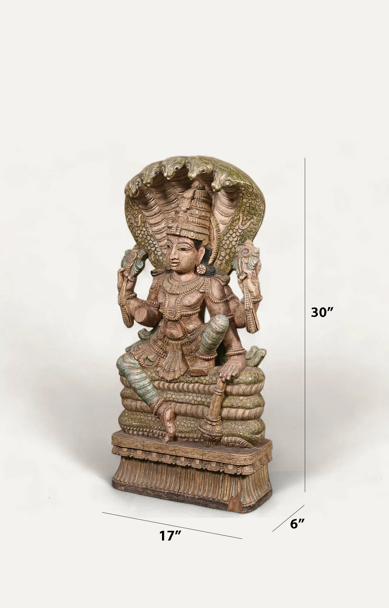 Blessed by Vishnu Wooden Figurine