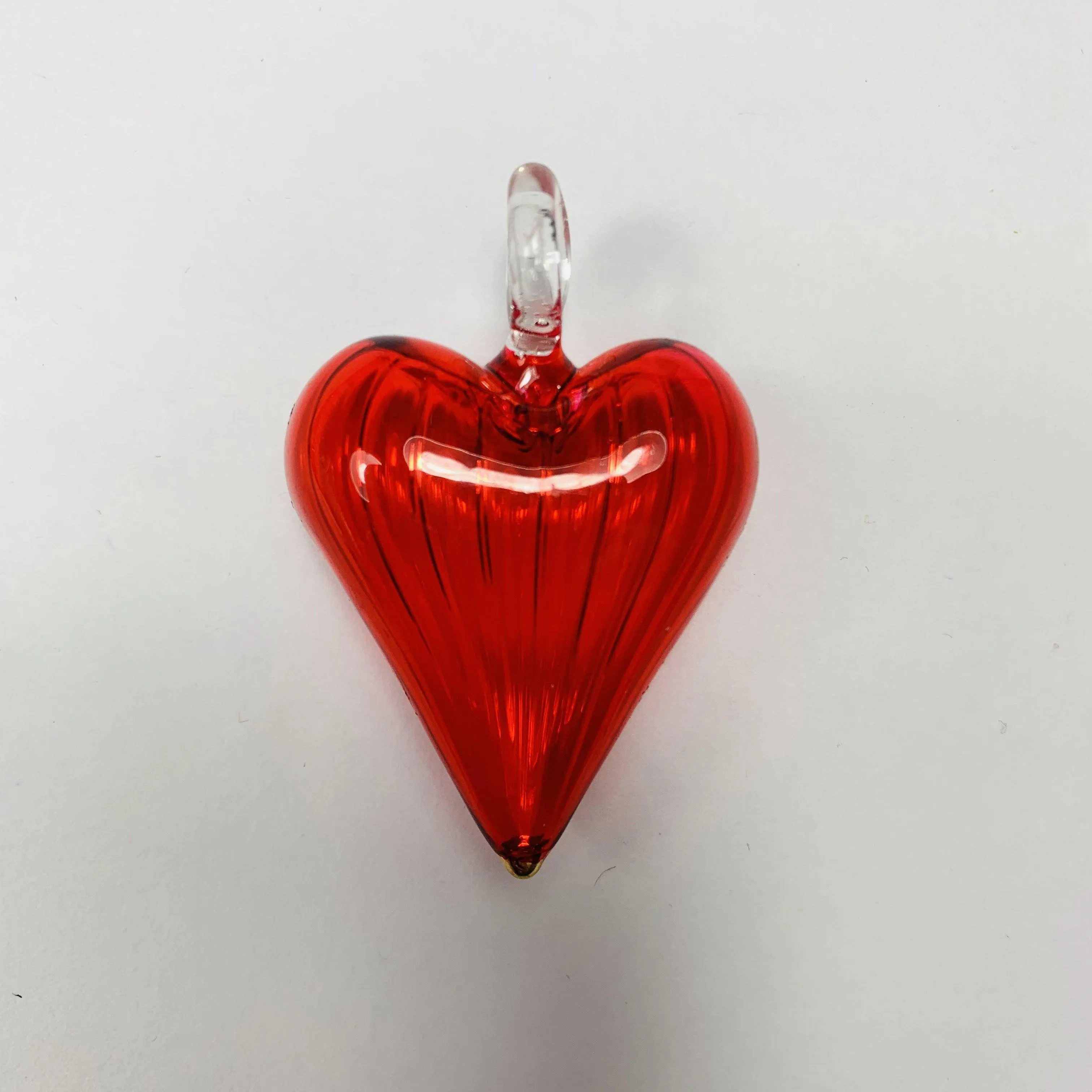 Blown Glass Heart Pendant - Red