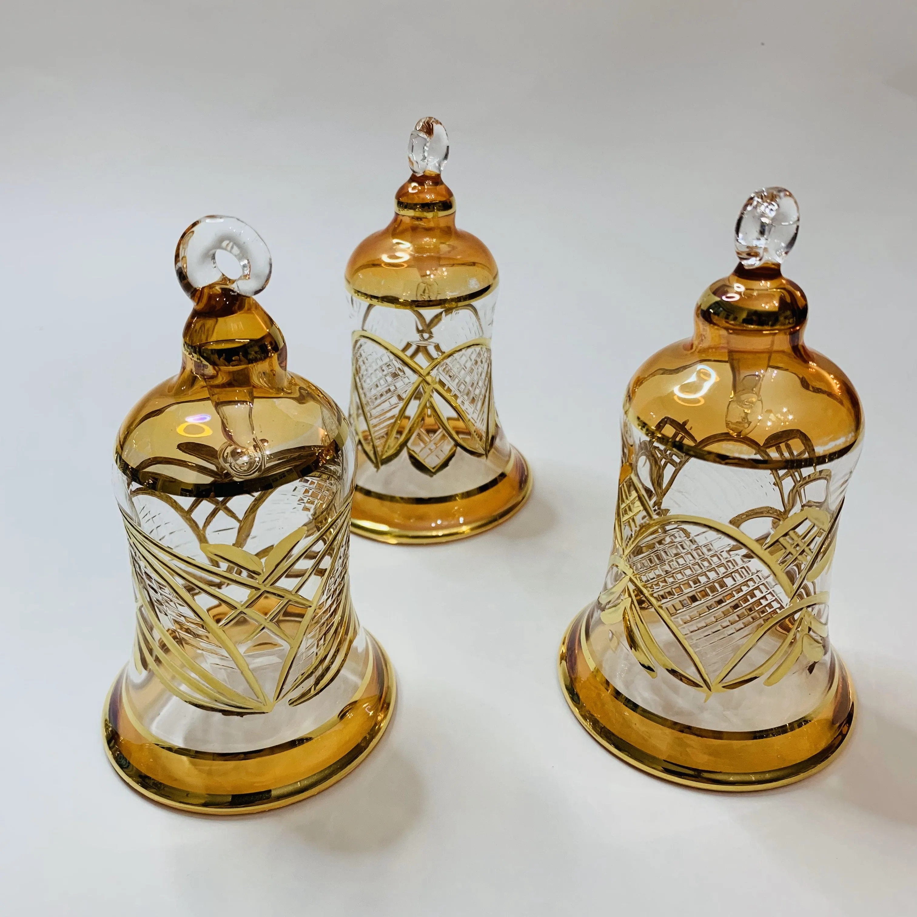 Blown Glass Ornament - Engraved Bell