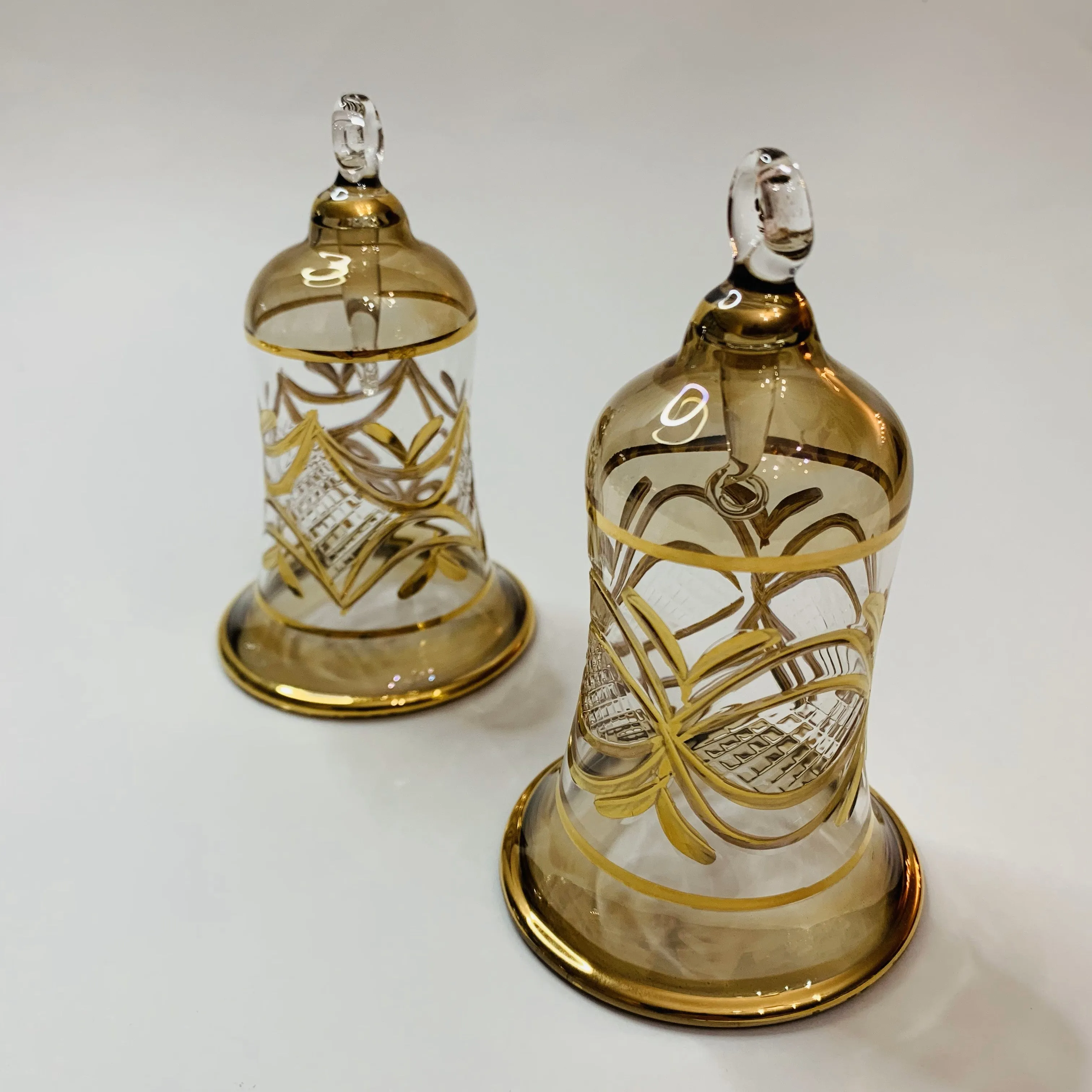 Blown Glass Ornament - Engraved Bell