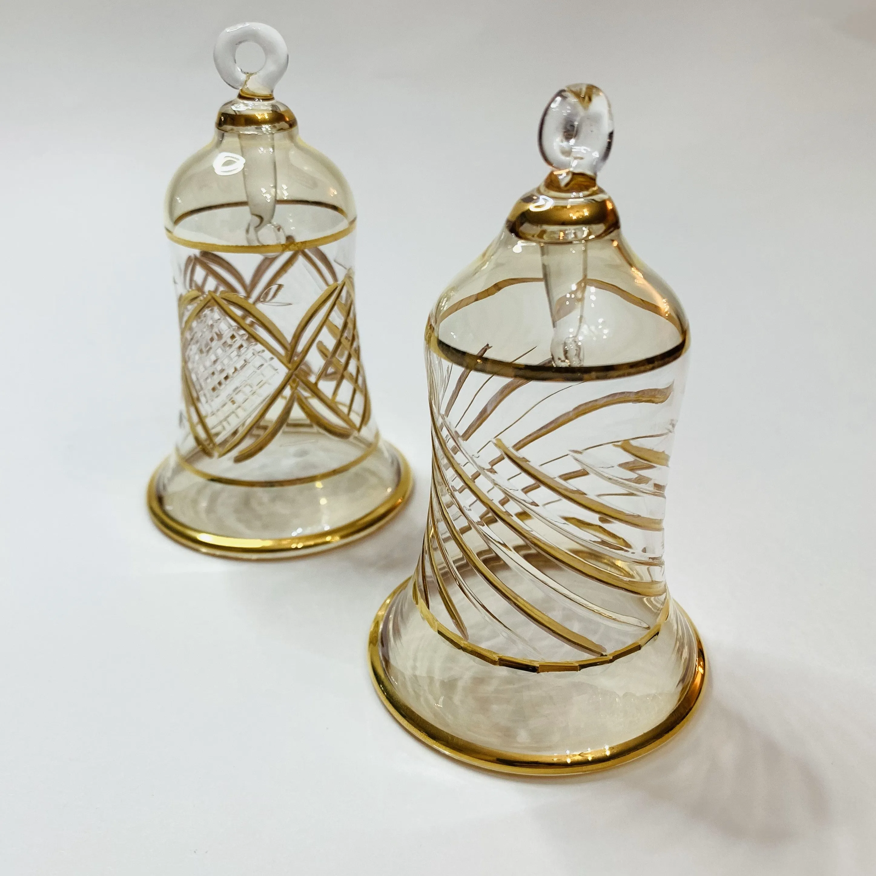 Blown Glass Ornament - Engraved Bell