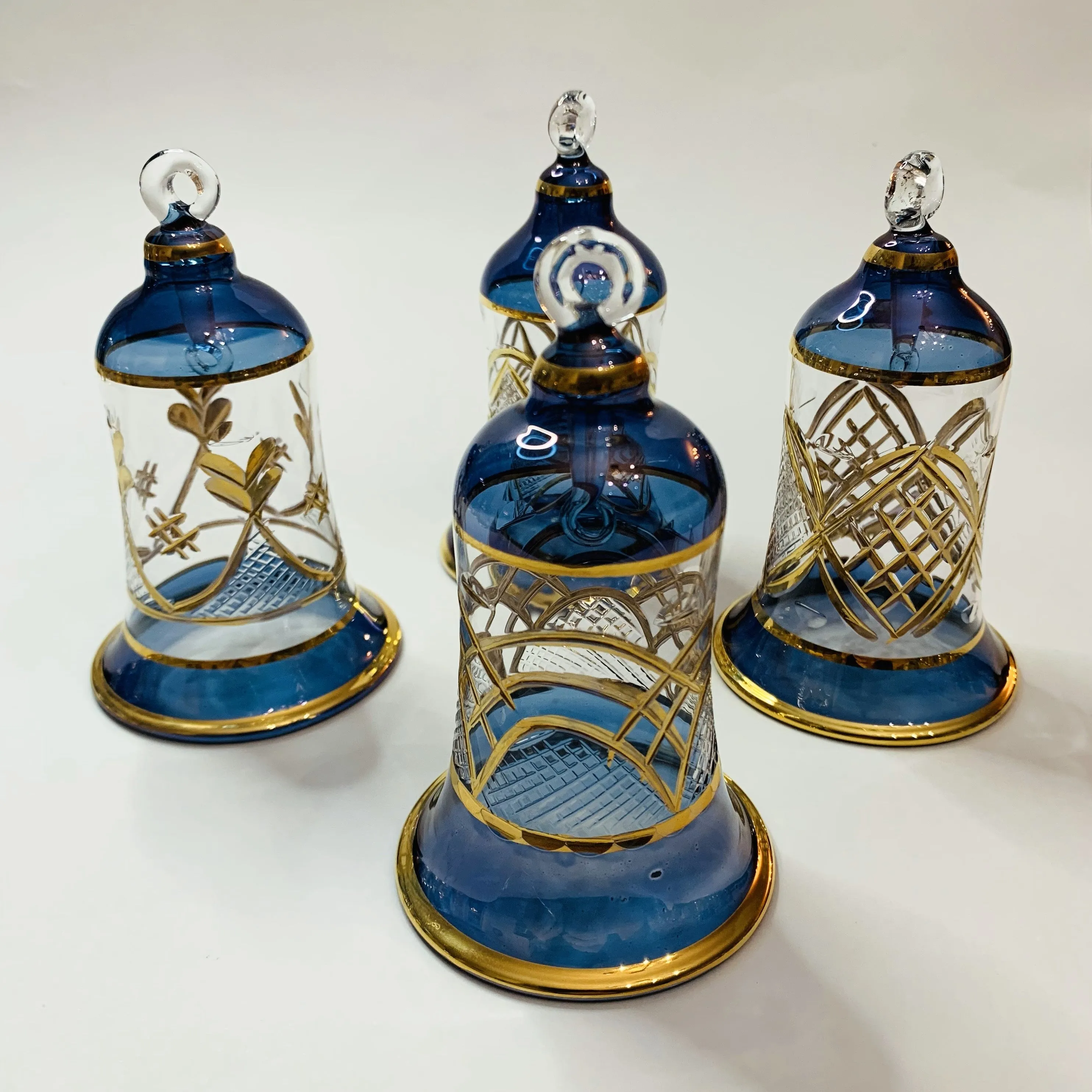 Blown Glass Ornament - Engraved Bell