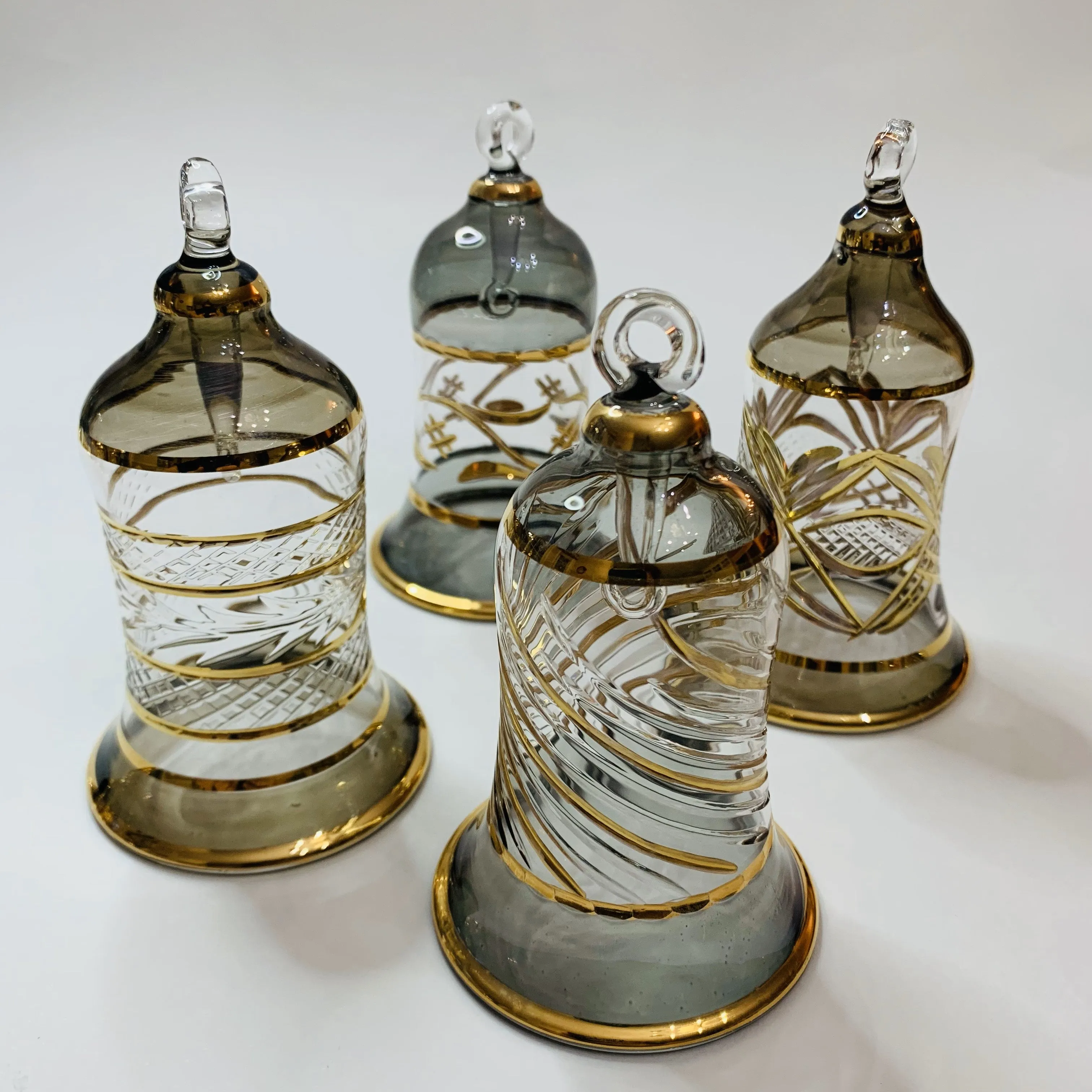 Blown Glass Ornament - Engraved Bell