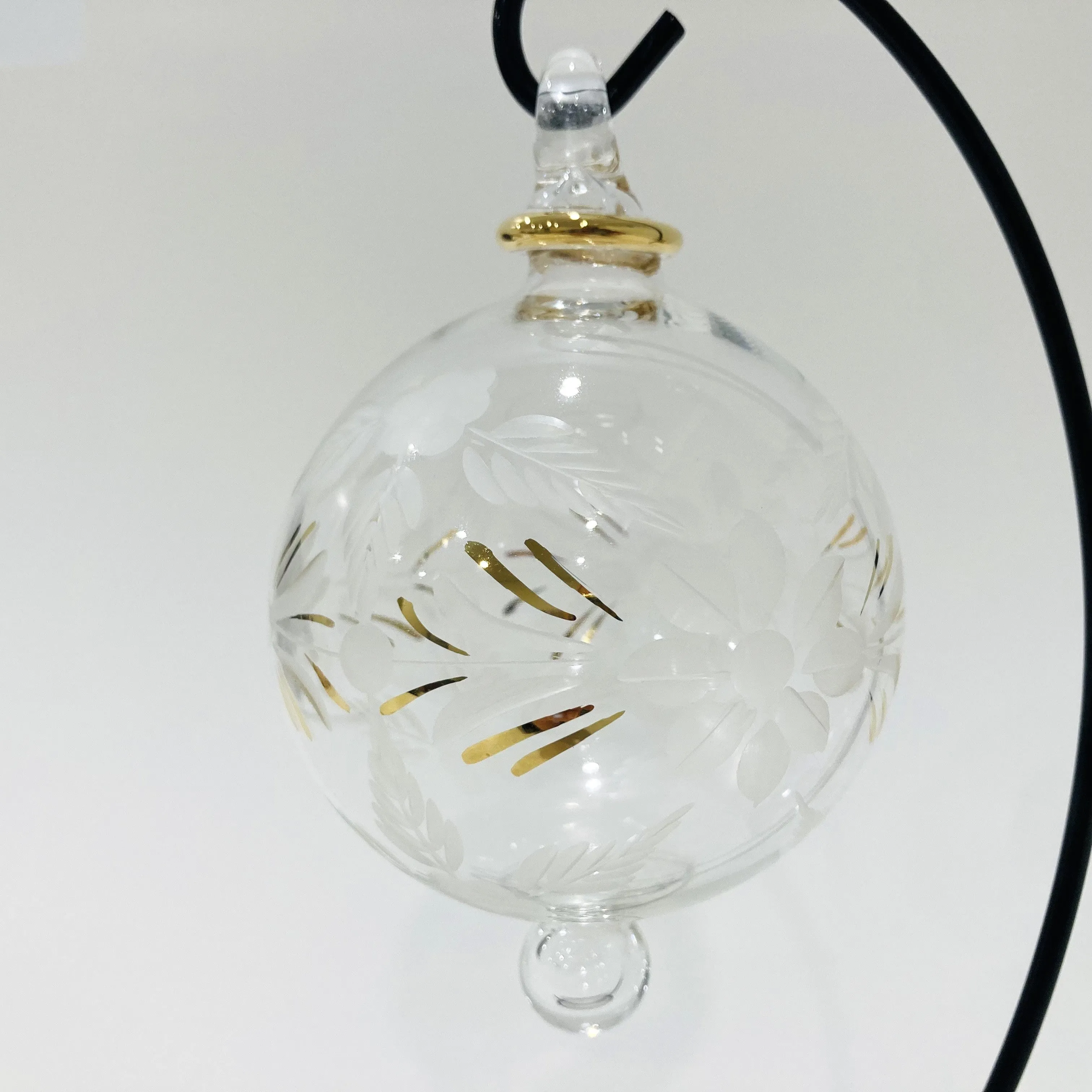 Blown Glass Ornament - Flowers Pattern