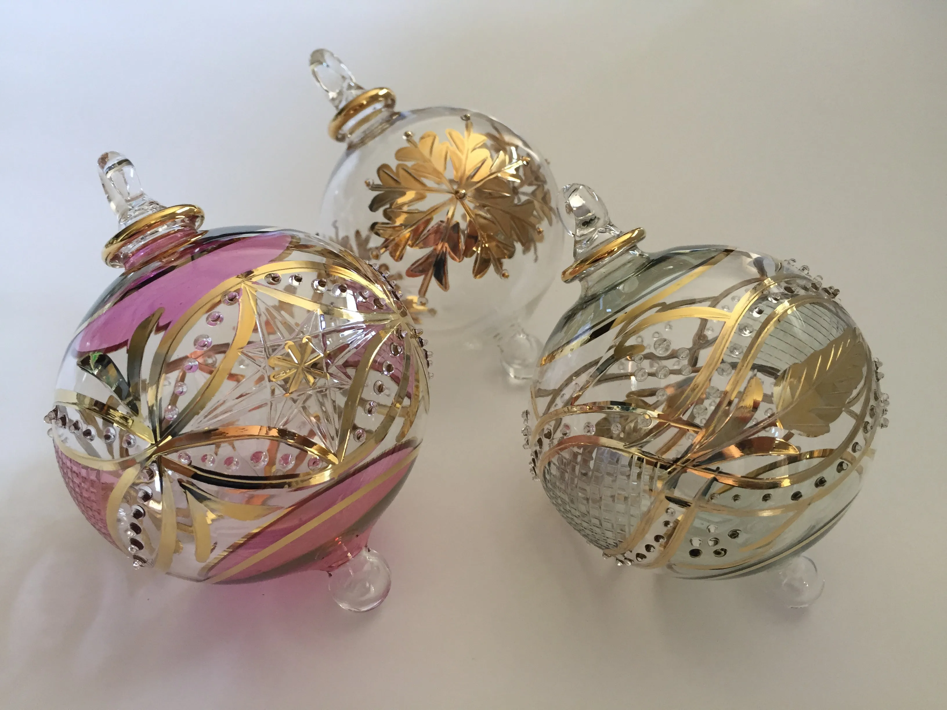 Blown Glass Ornament - Green Garland