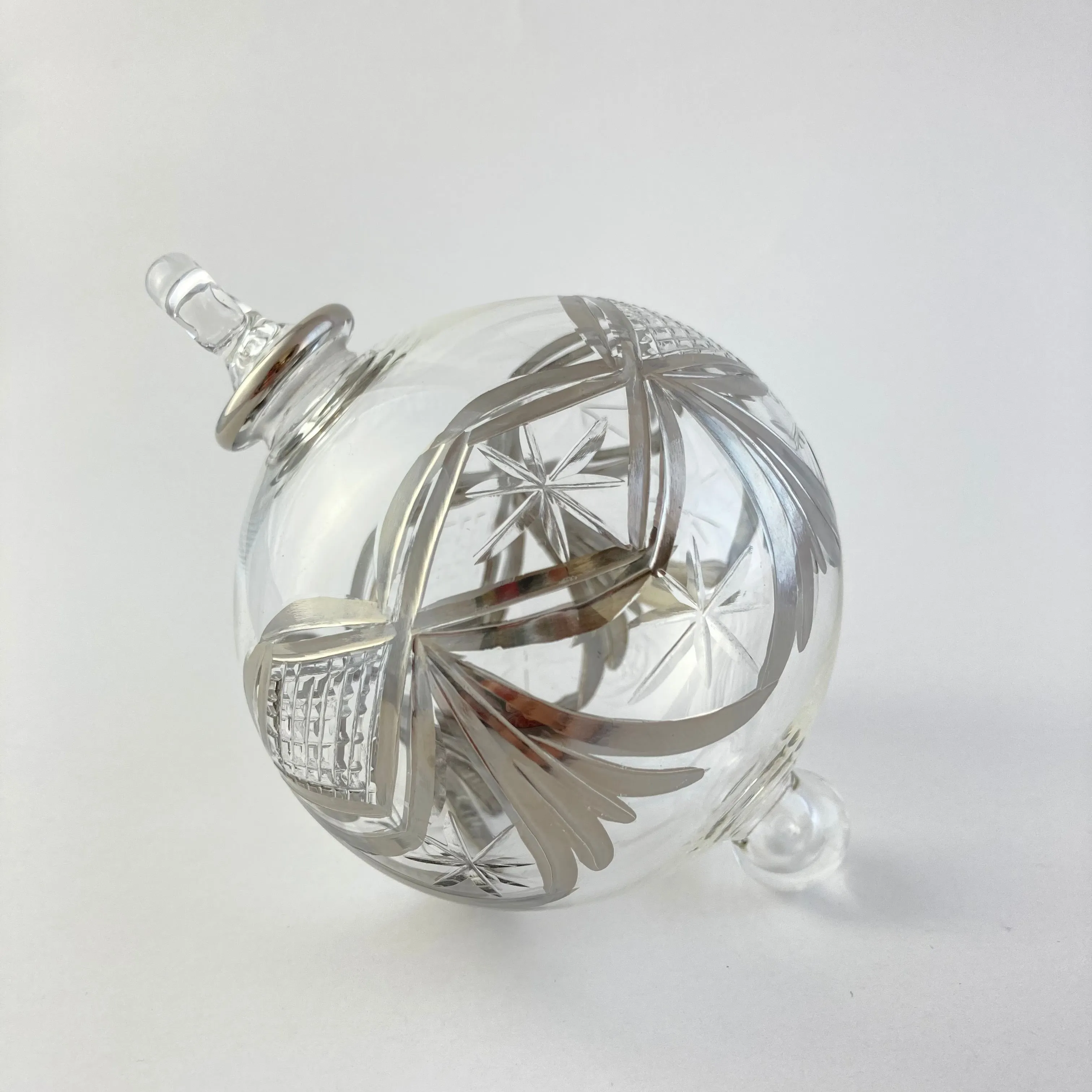 Blown Glass Ornament - Silver Garland