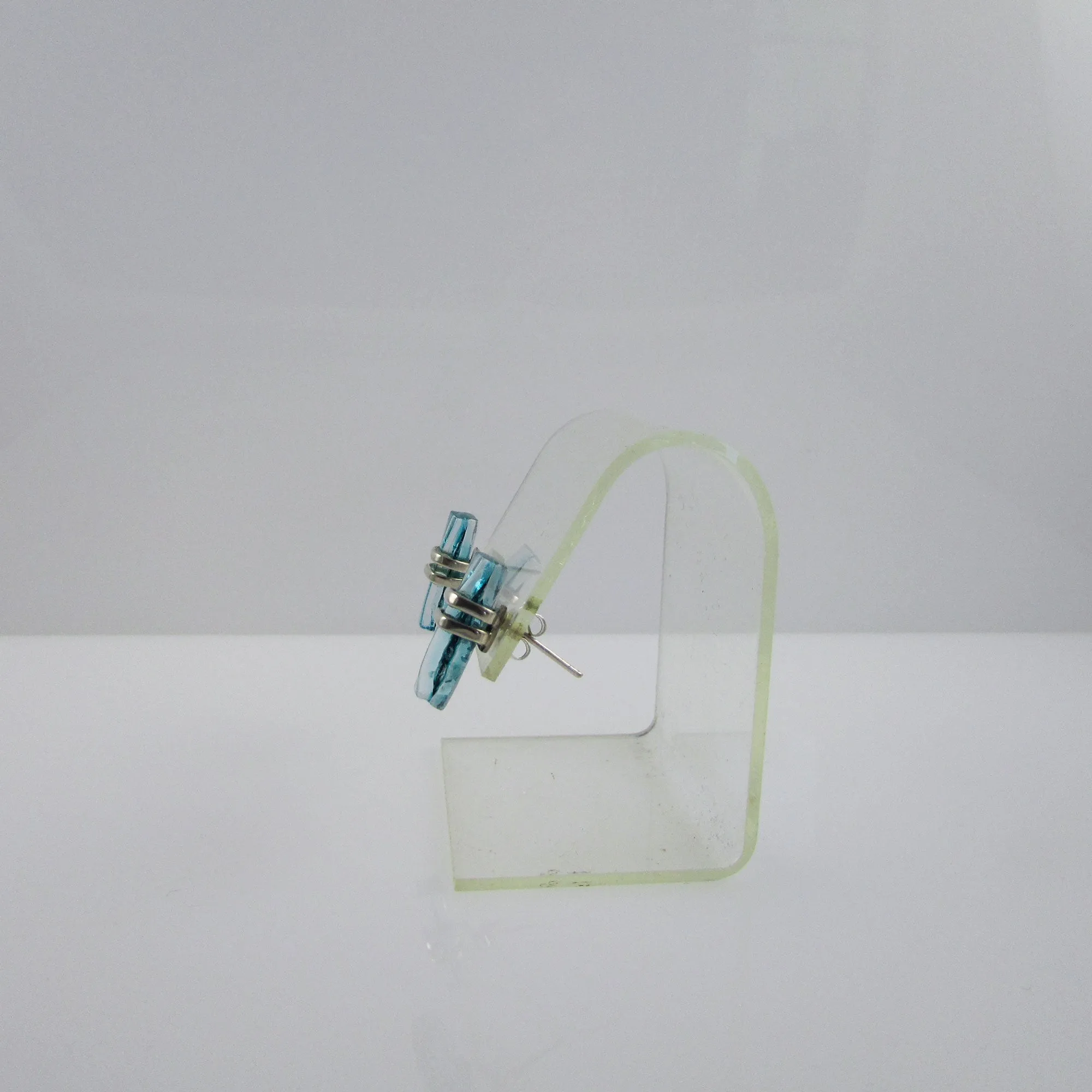 Blown Glass Rectangle Studs