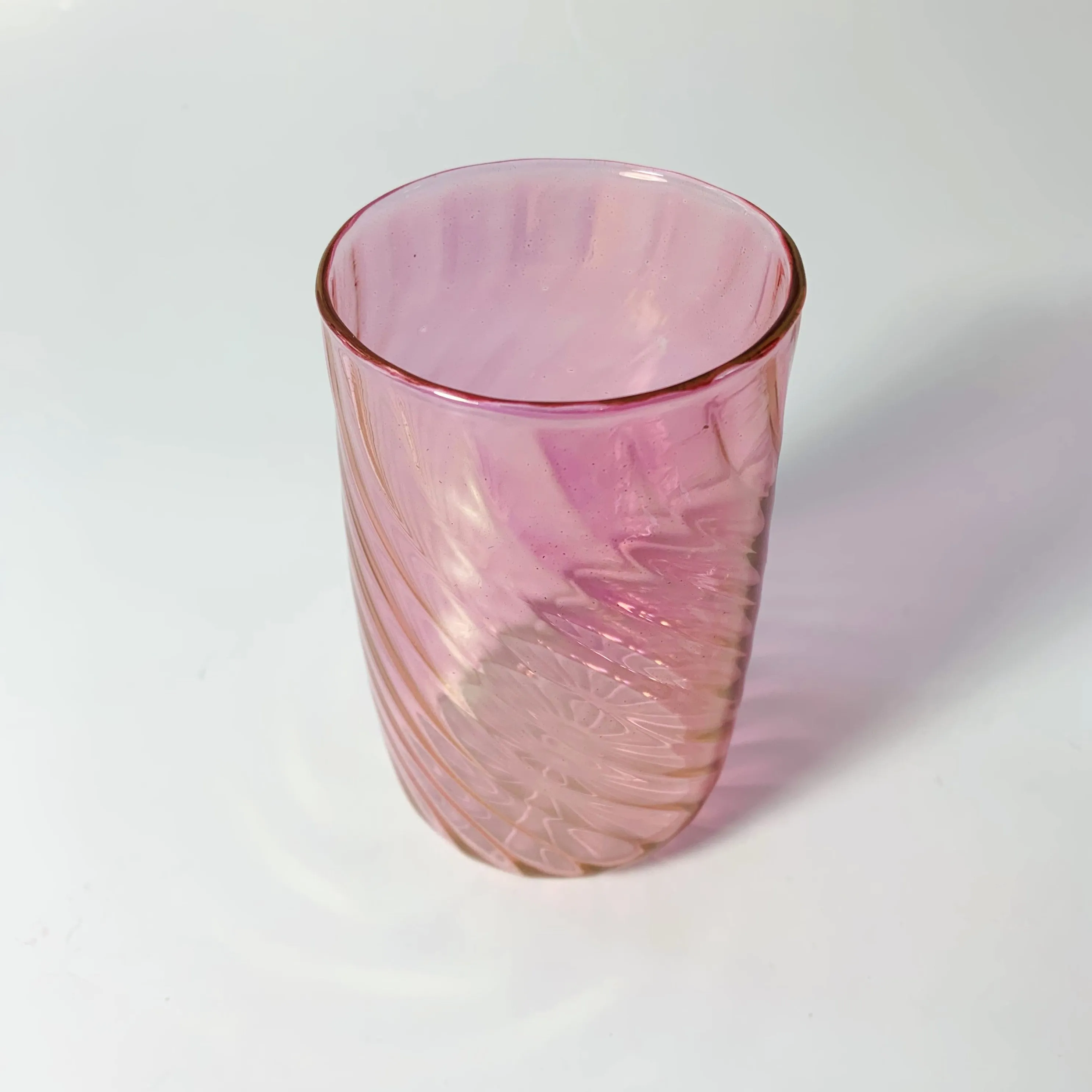 Blown Glass Stemless Glass - Iridescent