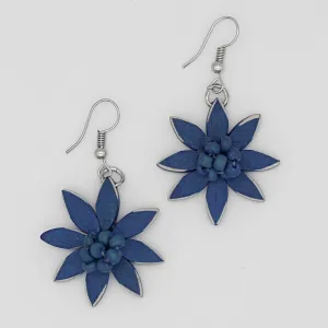 Blue Amaya Flower Earrings