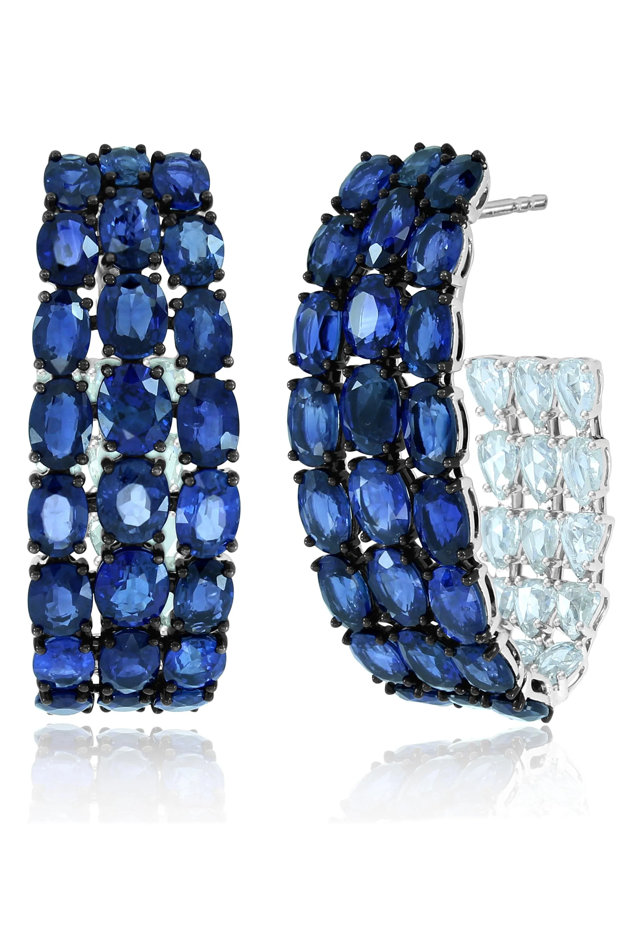Blue Sapphire Hoop Earrings