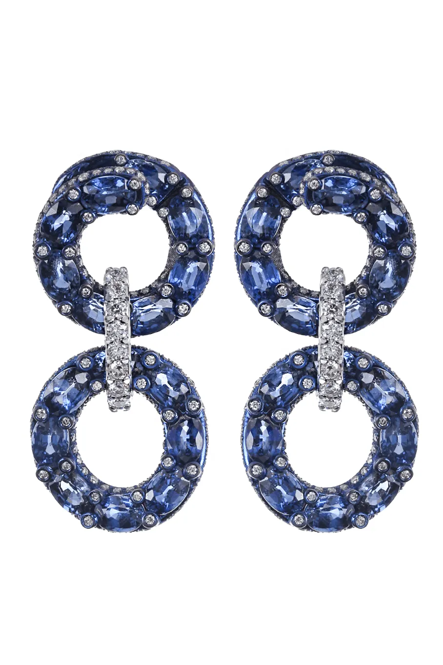 Blue Sapphire Loop Earrings