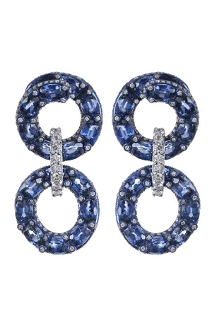 Blue Sapphire Loop Earrings