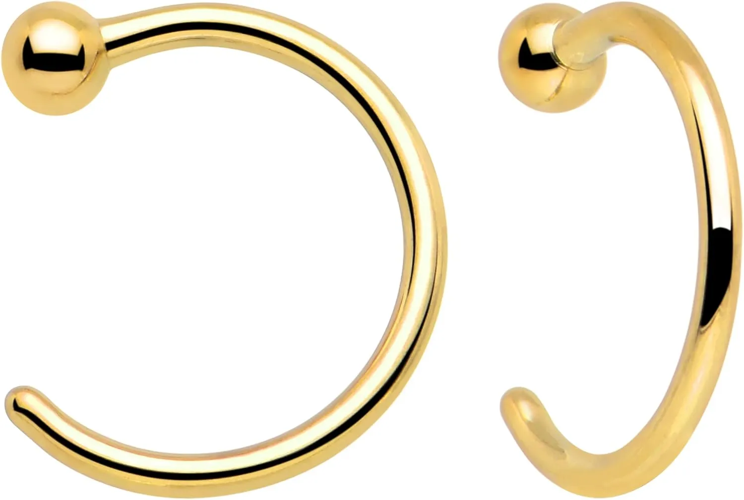 Body Candy Half Hoop Implant Grade Titanium Dazzling Round Open Hoop Earrings for Women Huggie Hoops
