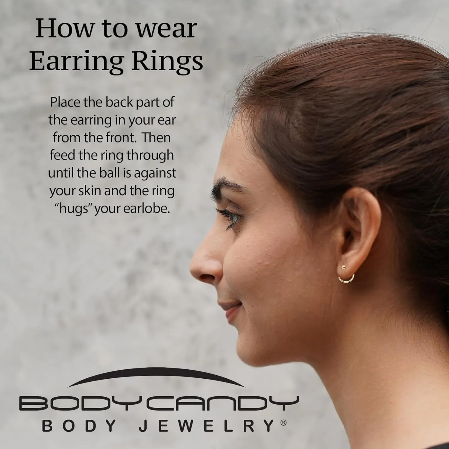 Body Candy Half Hoop Implant Grade Titanium Dazzling Round Open Hoop Earrings for Women Huggie Hoops