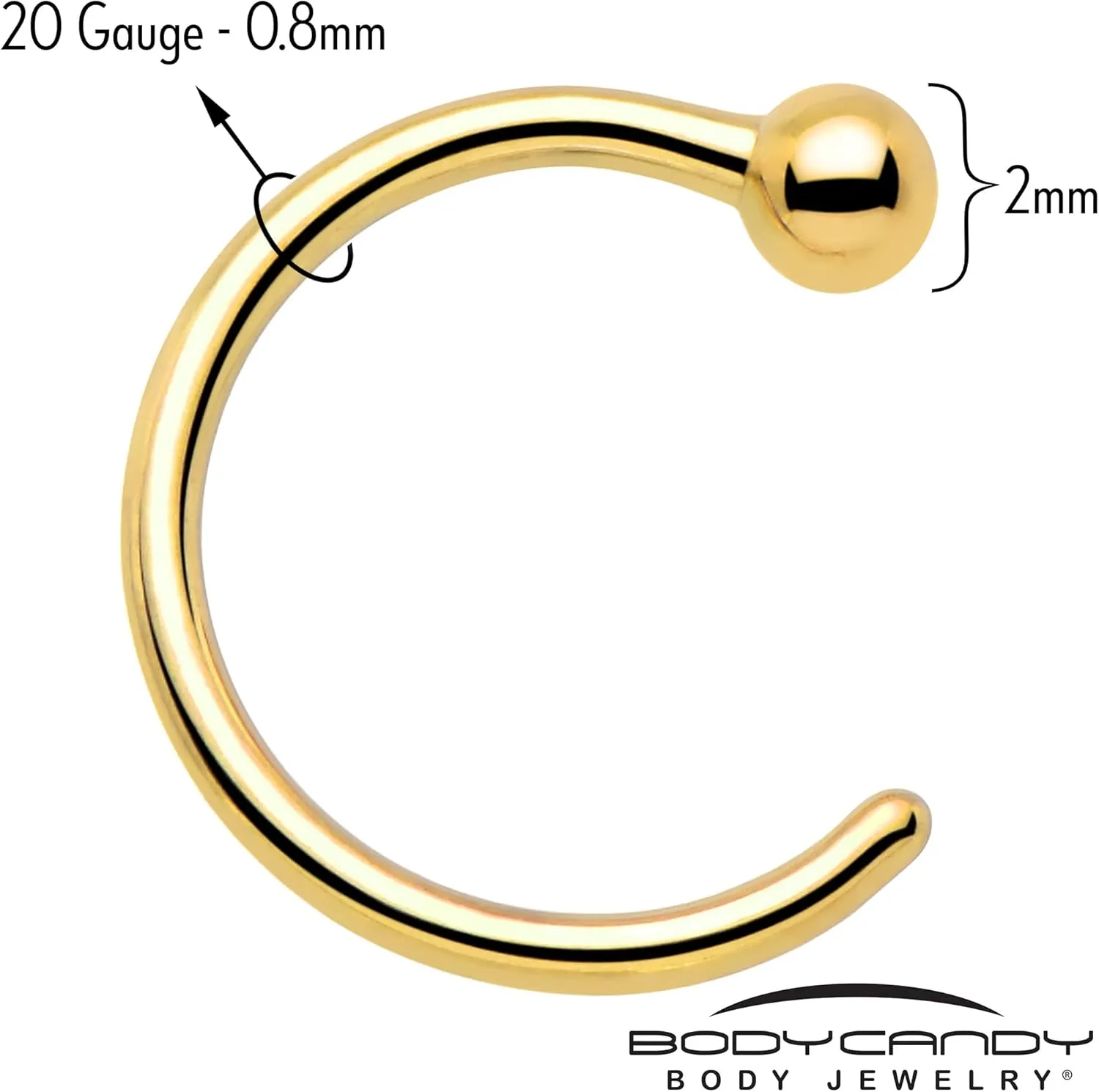 Body Candy Half Hoop Implant Grade Titanium Dazzling Round Open Hoop Earrings for Women Huggie Hoops